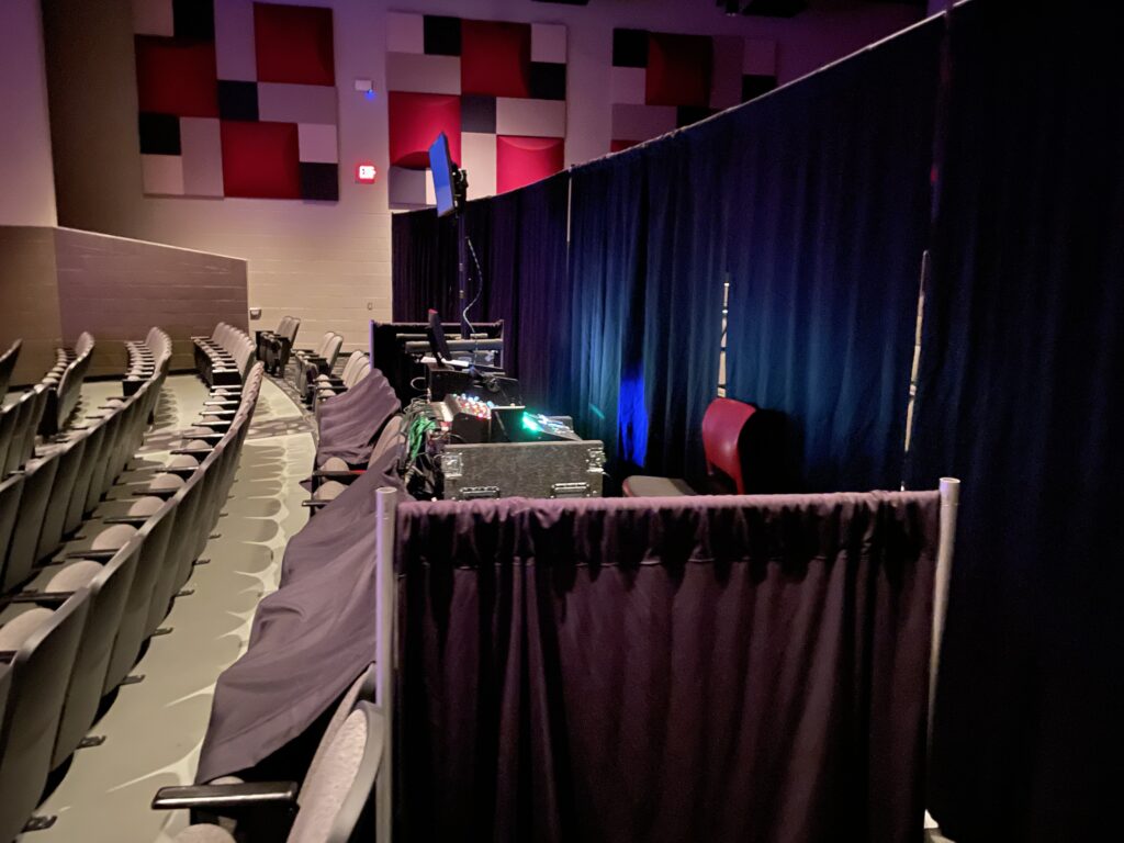 View of church auditorium before a worship service. 