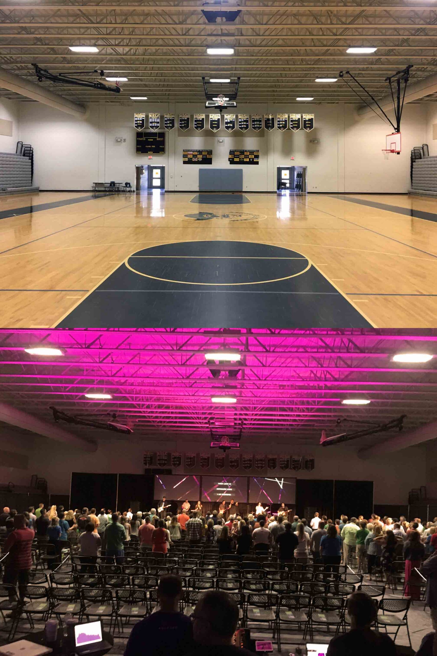 Before and after venue transformation