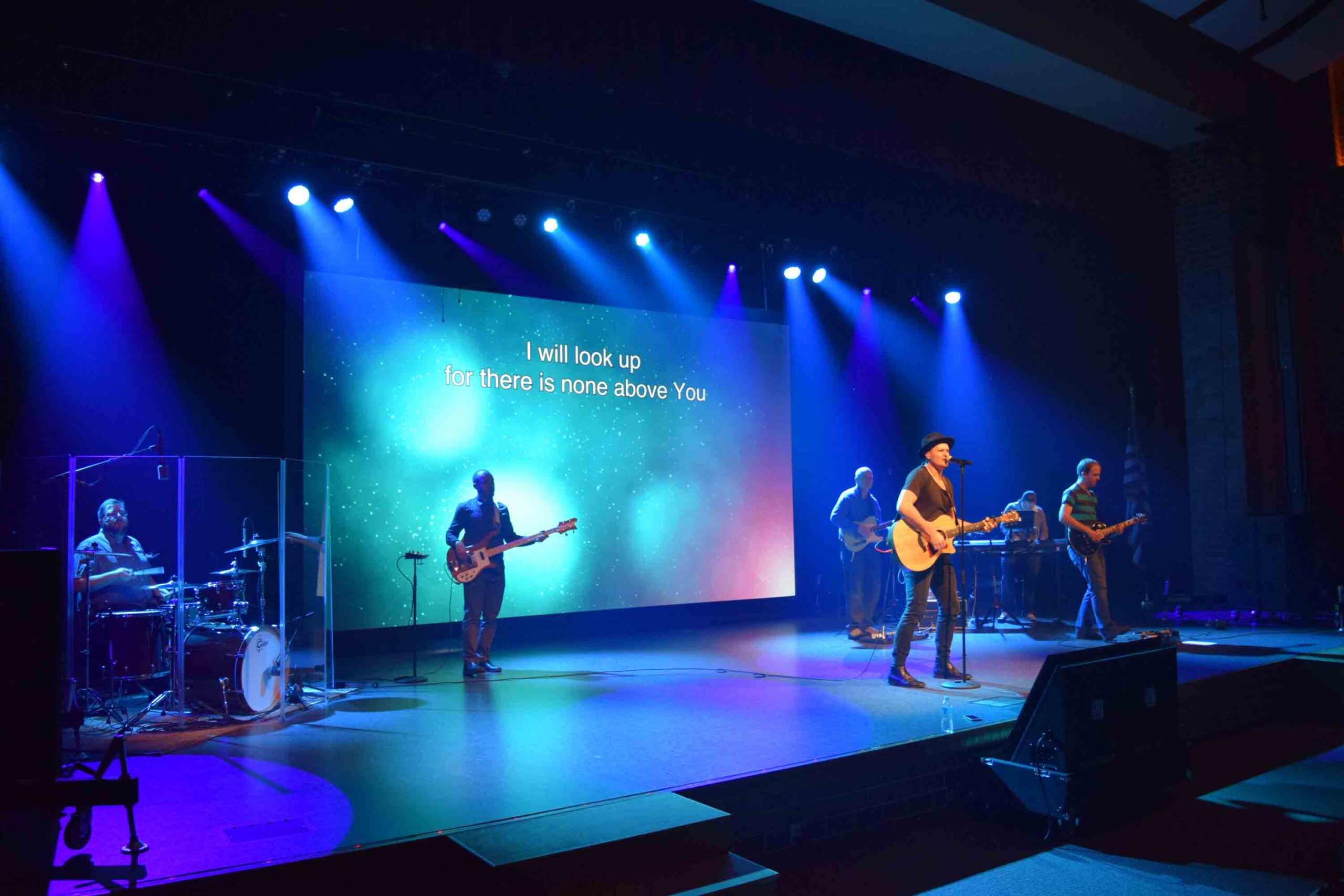 Church worship in a portable space